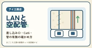 アイ工務店のLANは空配管を頼む？管の有無の確かめ方と差し込み口・Cat6の決め方