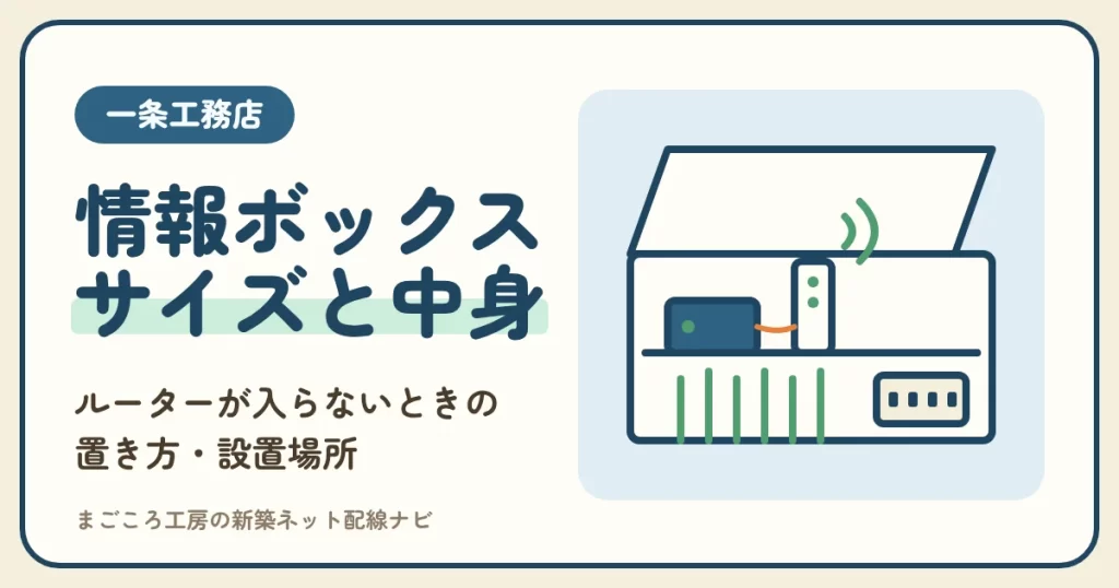 一条工務店の情報ボックスのサイズと中身｜ルーターが入らないときの置き方・設置場所