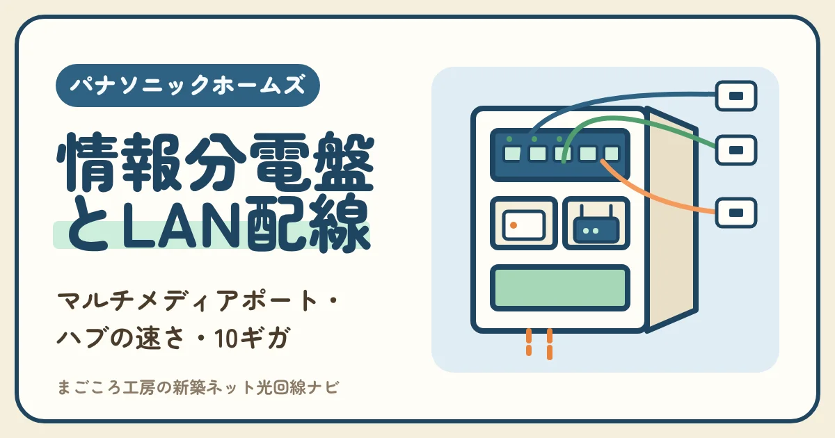 パナソニックホームズの情報分電盤とLAN配線|マルチメディアポートの型・ハブの速さ・10ギガの条件・ルーターの置き場所