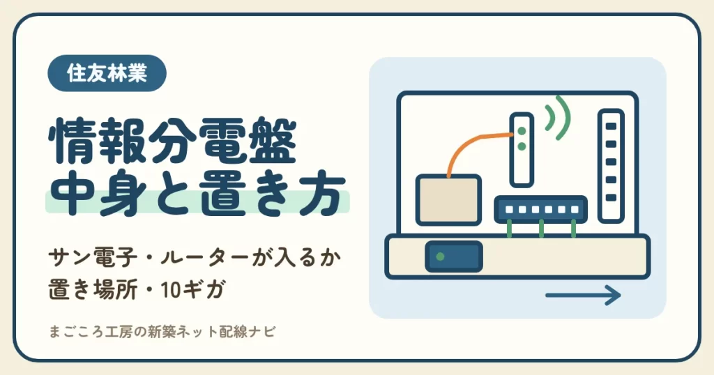 住友林業の情報分電盤とは｜サン電子の中身・ルーターが入るか・置き場所・10ギガのオプション